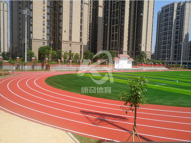 廣西南寧體強(qiáng)路中學(xué)人造草足球場、塑膠跑道案例